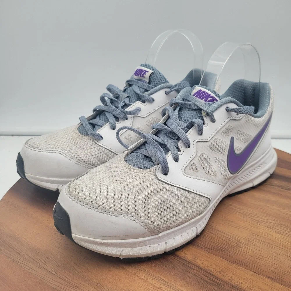 Nike Downshifter 6 Running Shoes Womens Size 10 White Purple Sneakers 684765-100